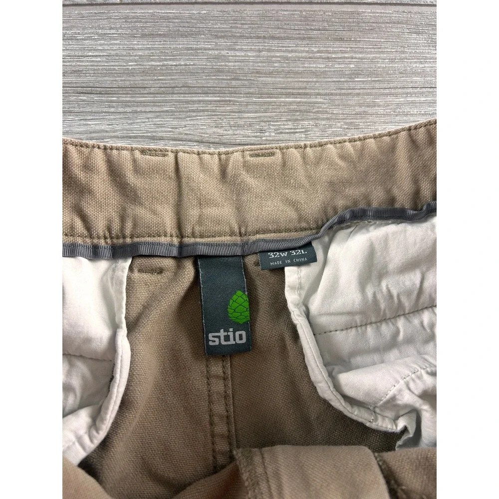 Stio Rivet Canvas Pants Mens 32x32 Tan Brown Stretch Articulated Knee Outdoor